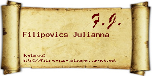 Filipovics Julianna névjegykártya